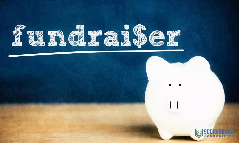 Fundraiser with piggy bank.